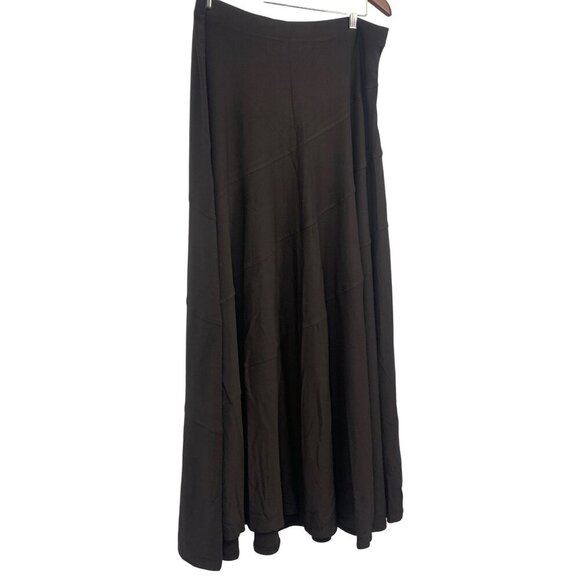 Chicos Midi Skirt Size 2 Large Brown Maxi Long Stretch Full Women NWT New - Picture 2 of 8